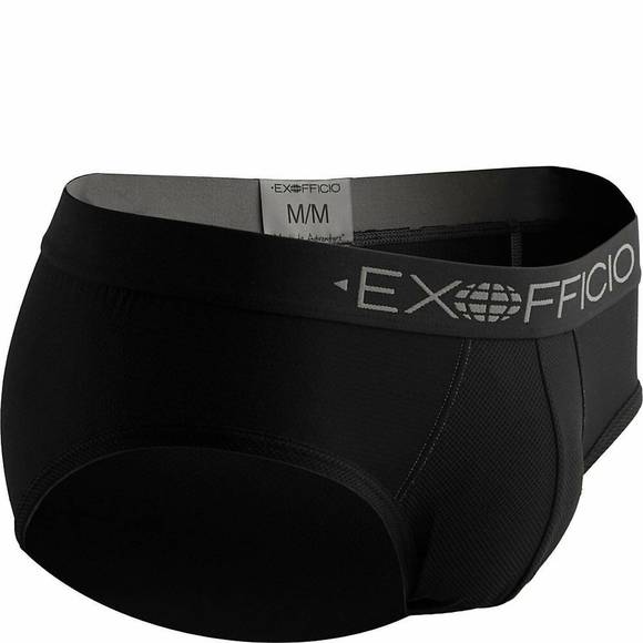 NEW EXOFFICIO men's give-n-go sport mesh brief in solid black - Picture 1 of 1